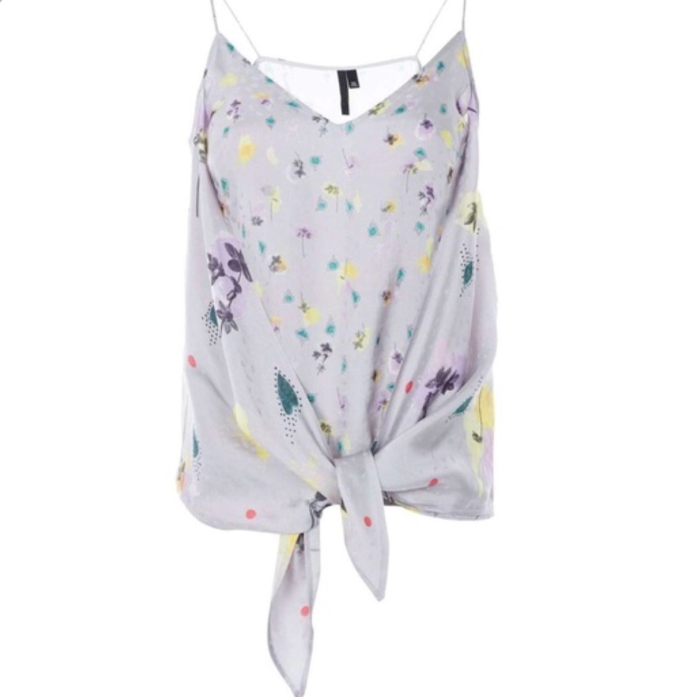 Topshop boutique ditsy cami with tie front